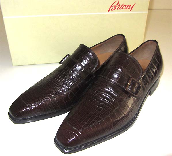 new BRIONI Full Crocodile handmade monk strap shoes 8 $6275 | eBay